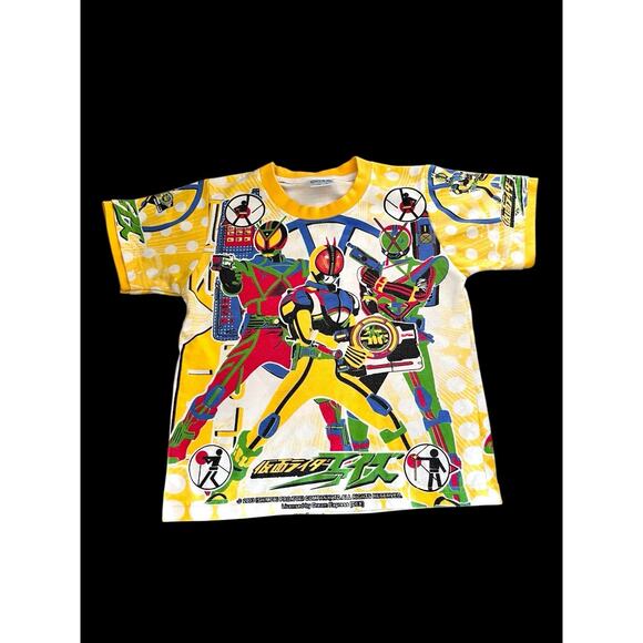 Vintage 2003 Kamen Rider Ishimori Anime Graphic T Shirt AOP Kid Child Sz 6 RARE! - Picture 1 of 9